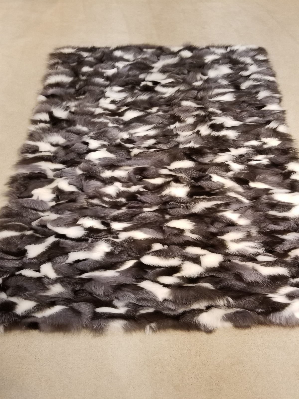 Natural Platinum Fox Fur Blanket