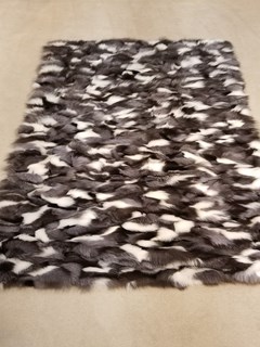 Natural Platinum Fox Fur Blanket