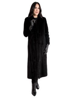 Black Sheared Mink Fur Coat (53337) Medium | Day Furs
