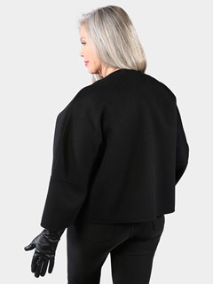 Woman's Black Double Face Wool Jacket