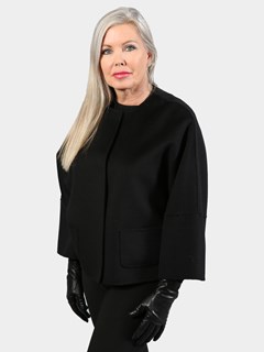 Woman's Black Double Face Wool Jacket