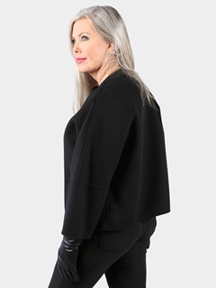 Woman's Black Double Face Wool Jacket