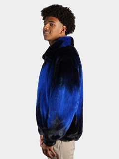 Man's Royal Blue Degrade Mink Fur Jacket