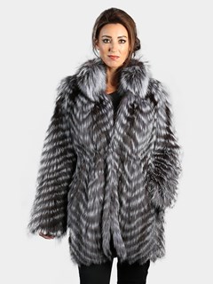 Woman's Natural Silver Fox Fur Stroller - Day Furs
