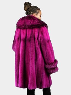 Woman's Fuchsia Dyed Mink Fur Stroller