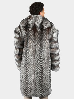 Man's Natural Silver Fox Fur Coat