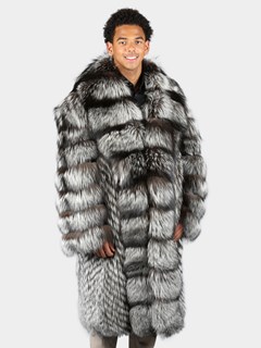 Man's Natural Silver Fox Fur Coat