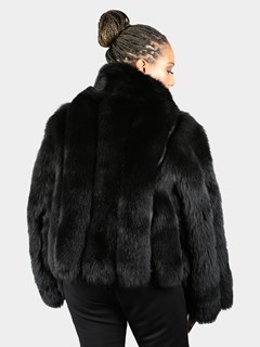 Woman's Black Fox Fur Jacket