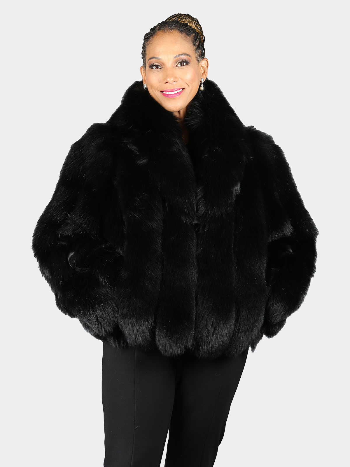 Woman's Black Fox Fur Jacket