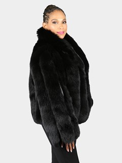 Woman's Black Fox Fur Jacket