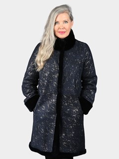 Woman's Navy Galaxy Printed Shearling Stroller