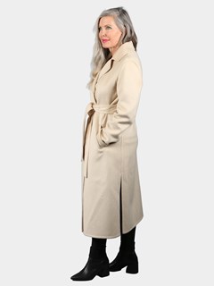 Woman's Beige Cashmere Wool Coat