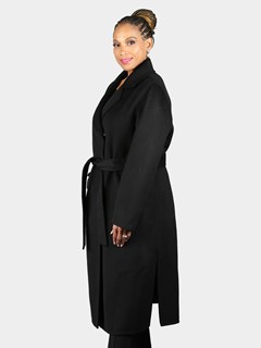 Woman's Black Cashmere Wool Coat