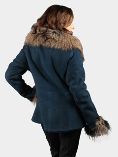 Woman's Nebula Blue Shearling Jacket