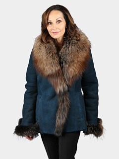 Woman's Nebula Blue Shearling Jacket