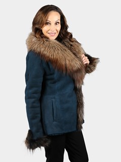 Woman's Nebula Blue Shearling Jacket