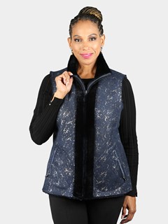 Woman's Navy Astra Shearling Vest