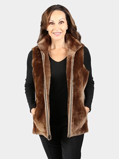 Woman's Brown Galaxy Astra Shearling Vest