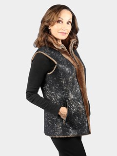 Woman's Brown Galaxy Astra Shearling Vest