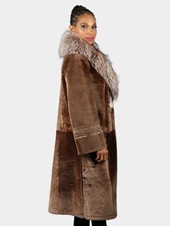 Woman's Sierra Brown Astra Shearling Coat