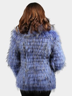 Woman's Dyed Lilac Finn Raccoon Fur Jacket