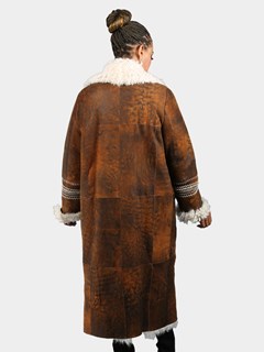 Woman's Chestnut Haze Tigrado Lamb Shearling Coat