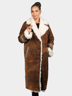 Woman's Chestnut Haze Tigrado Lamb Shearling Coat