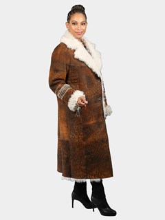 Woman's Chestnut Haze Tigrado Lamb Shearling Coat