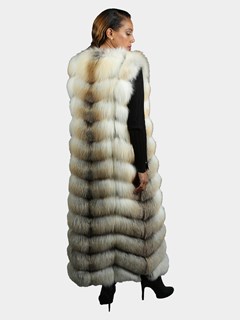 Woman's Golden Isle And Shadow Fox Long Fur Vest