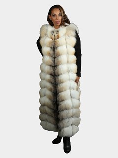 Woman's Golden Isle And Shadow Fox Long Fur Vest