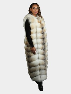 Woman's Golden Isle And Shadow Fox Long Fur Vest