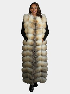 Woman's Natural Golden Isle Fox Long Fur Vest