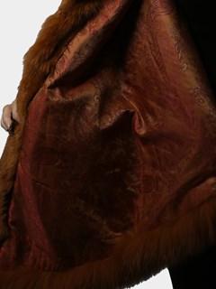 Woman's Whiskey Fox Section Fur Poncho