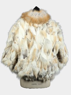 Man's Natural Golden Isle Fox Section Fur Jacket