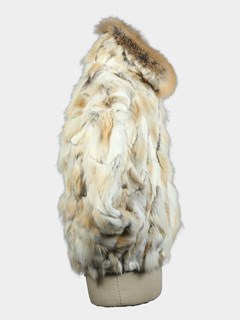 Man's Natural Golden Isle Fox Section Fur Jacket