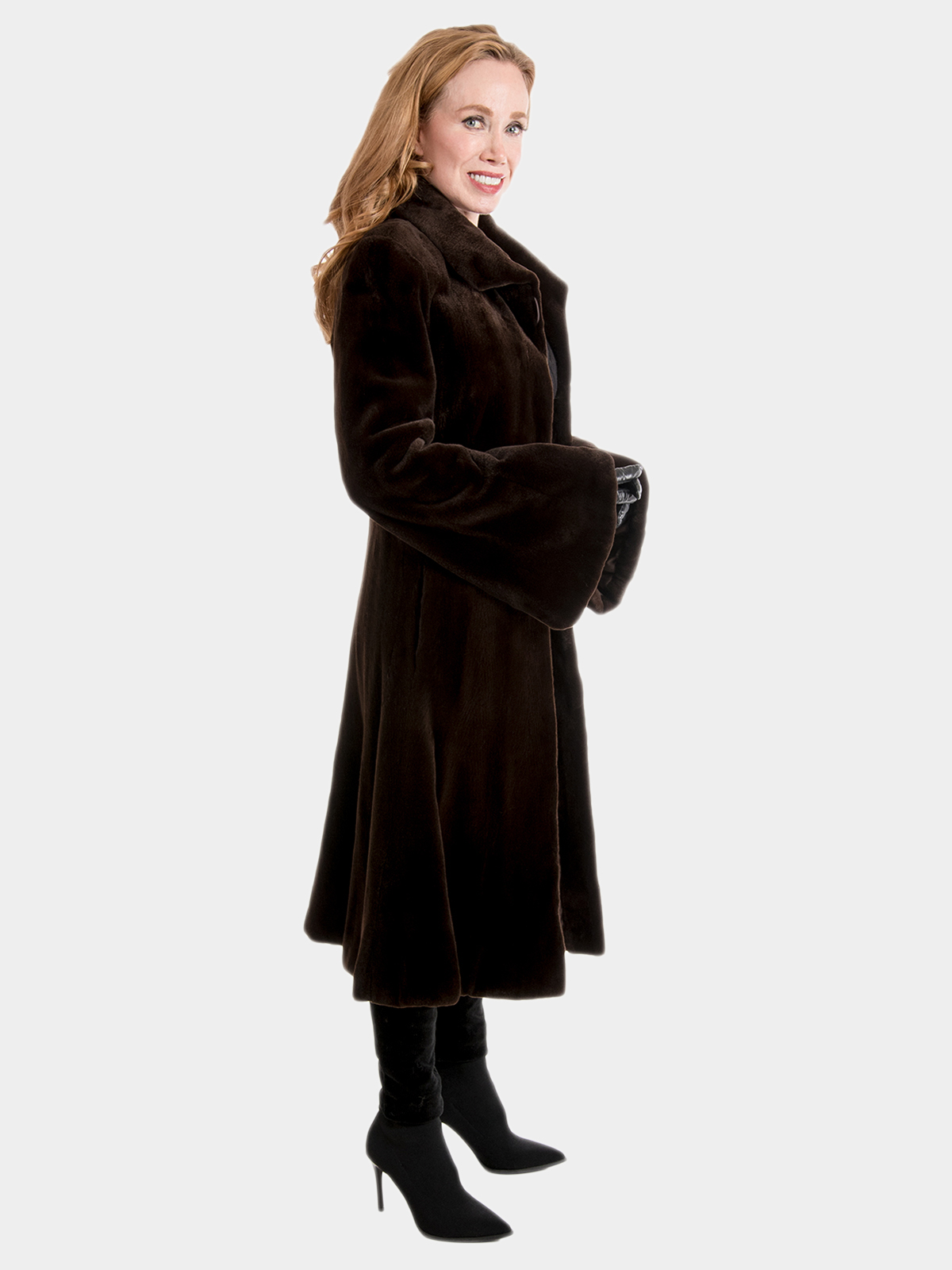 Women's Brown Sheared Mink Fur Coat (Small) | Day Furs