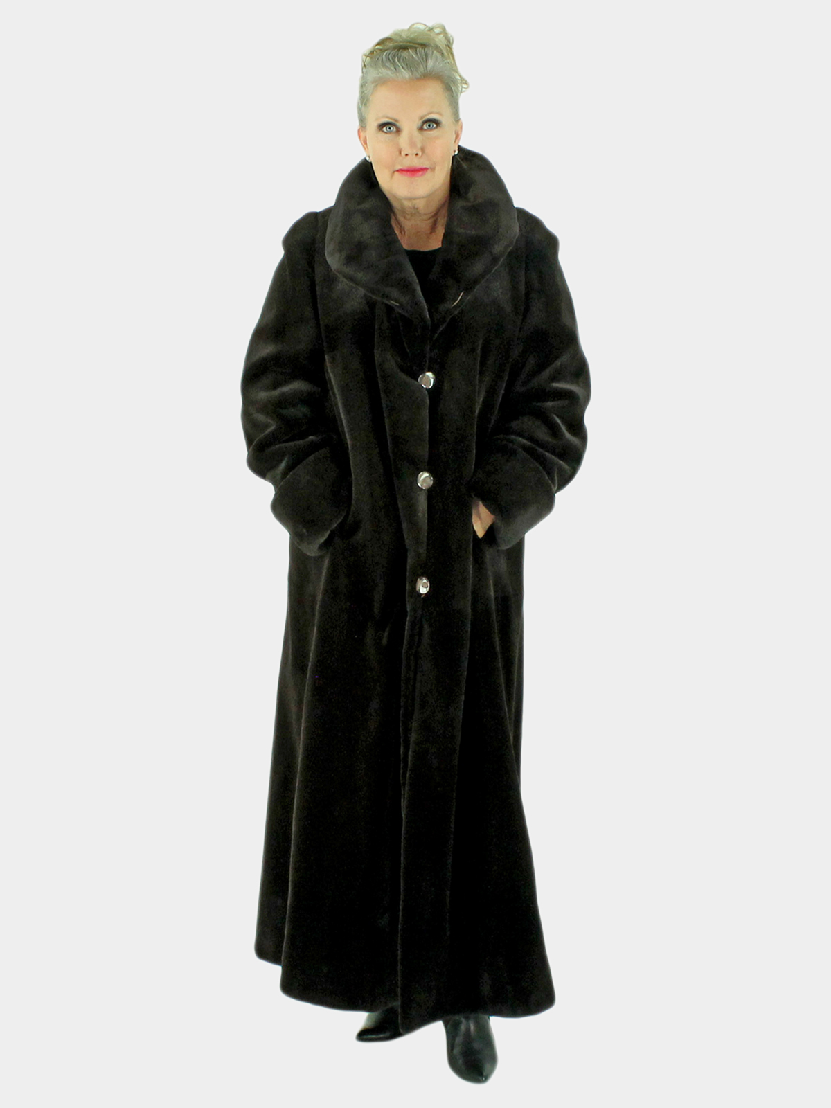 Brown Sheared Mink Fur Coat (Reversible) Large | Day Furs