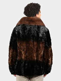 Man's Brown Degrade Mink Fur Jacket