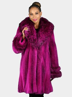 Woman's Fuchsia Dyed Mink Fur Stroller