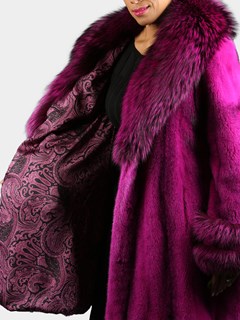 Woman's Fuchsia Dyed Mink Fur Stroller