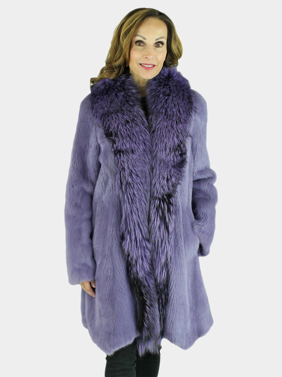 womens purple fur coat