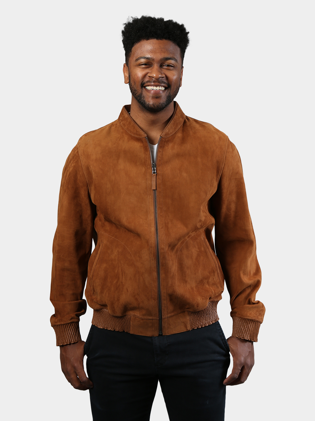 New Men's Brown Suede Leather Jacket 100% Real Lambskin Style Slim Fit  Jacket | eBay