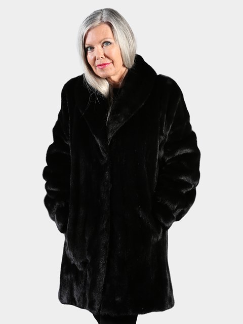 Day Furs Inc. Woman's Cross Mink Fur Coat