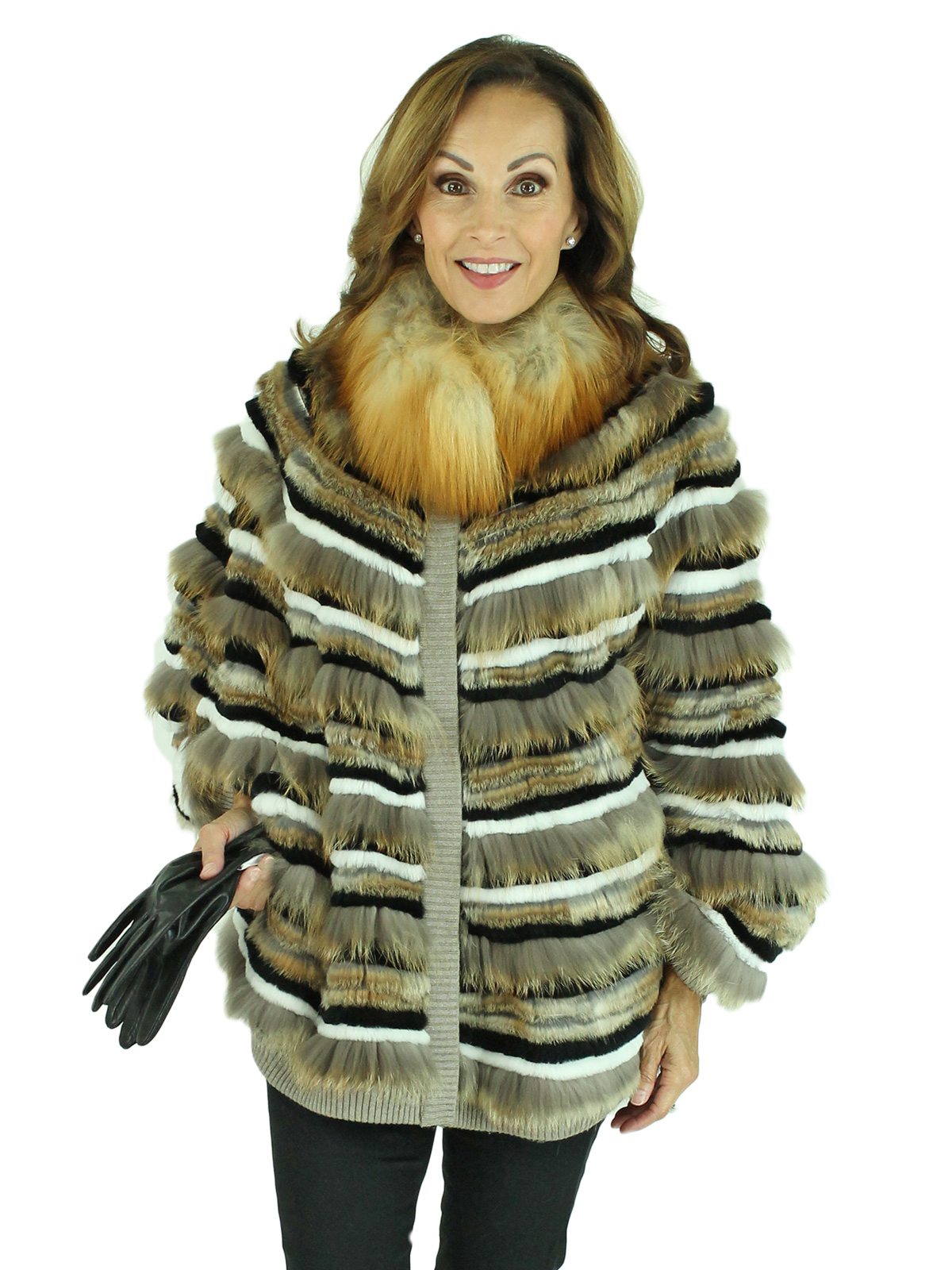 red fox fur collar