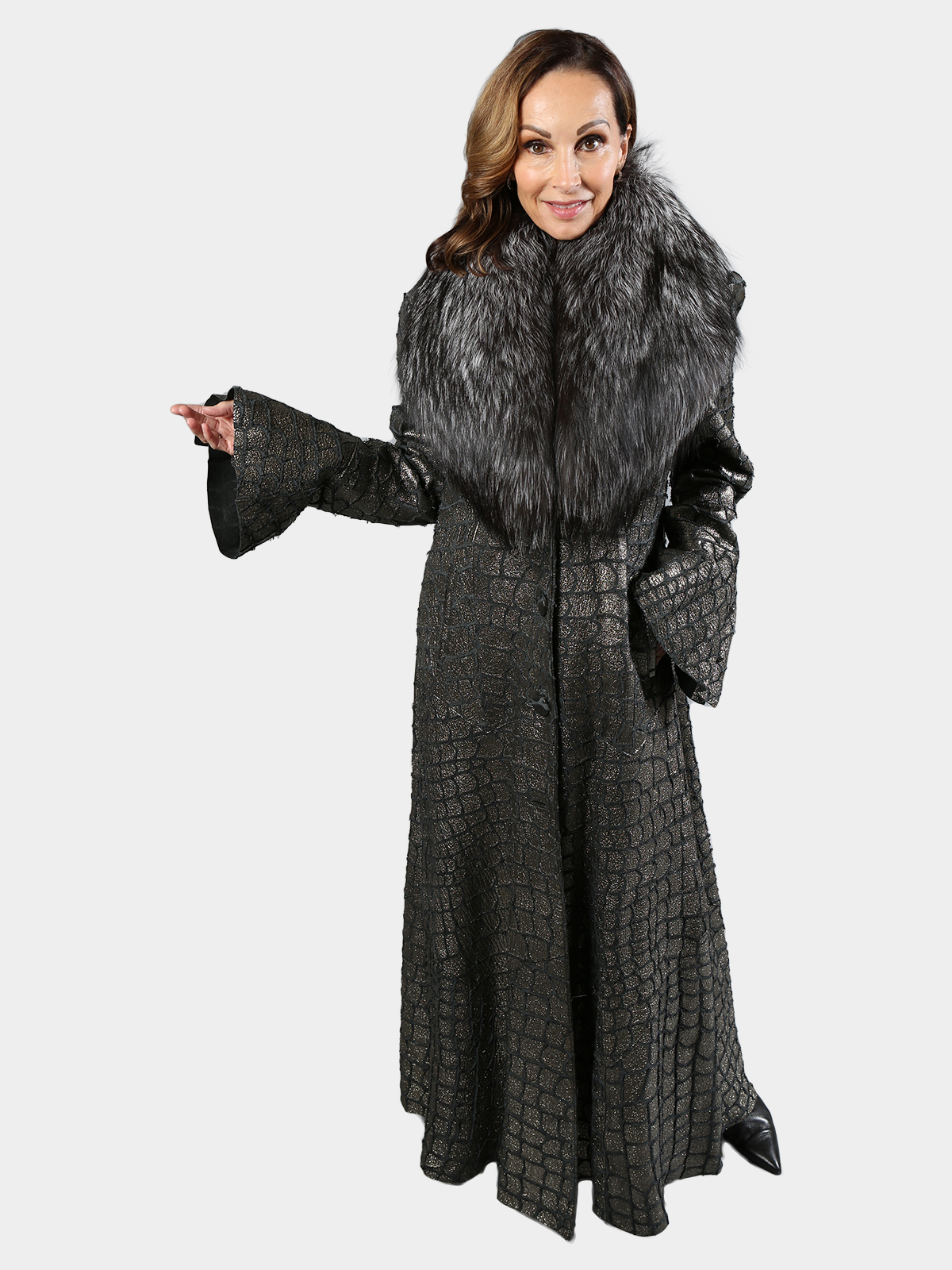Luxurious Python and Mink Jacket and Stretch Lambskin Dress