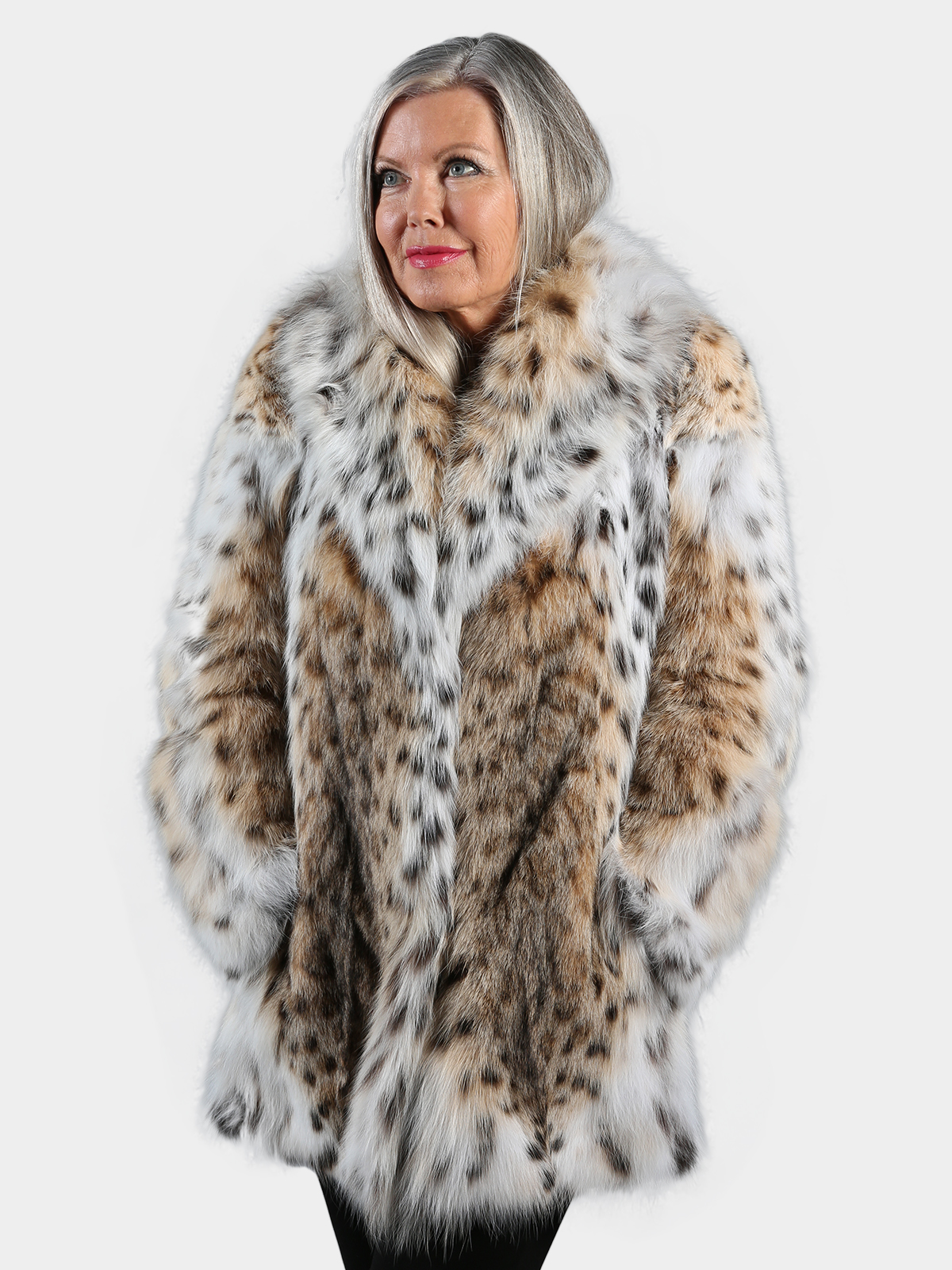 Woman s Natural Cat Lynx Fur Jacket Day Furs