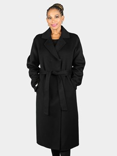 Woman's Black Cashmere Wool Coat