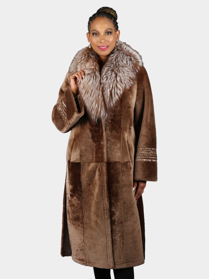 Woman's Sierra Brown Astra Shearling Coat